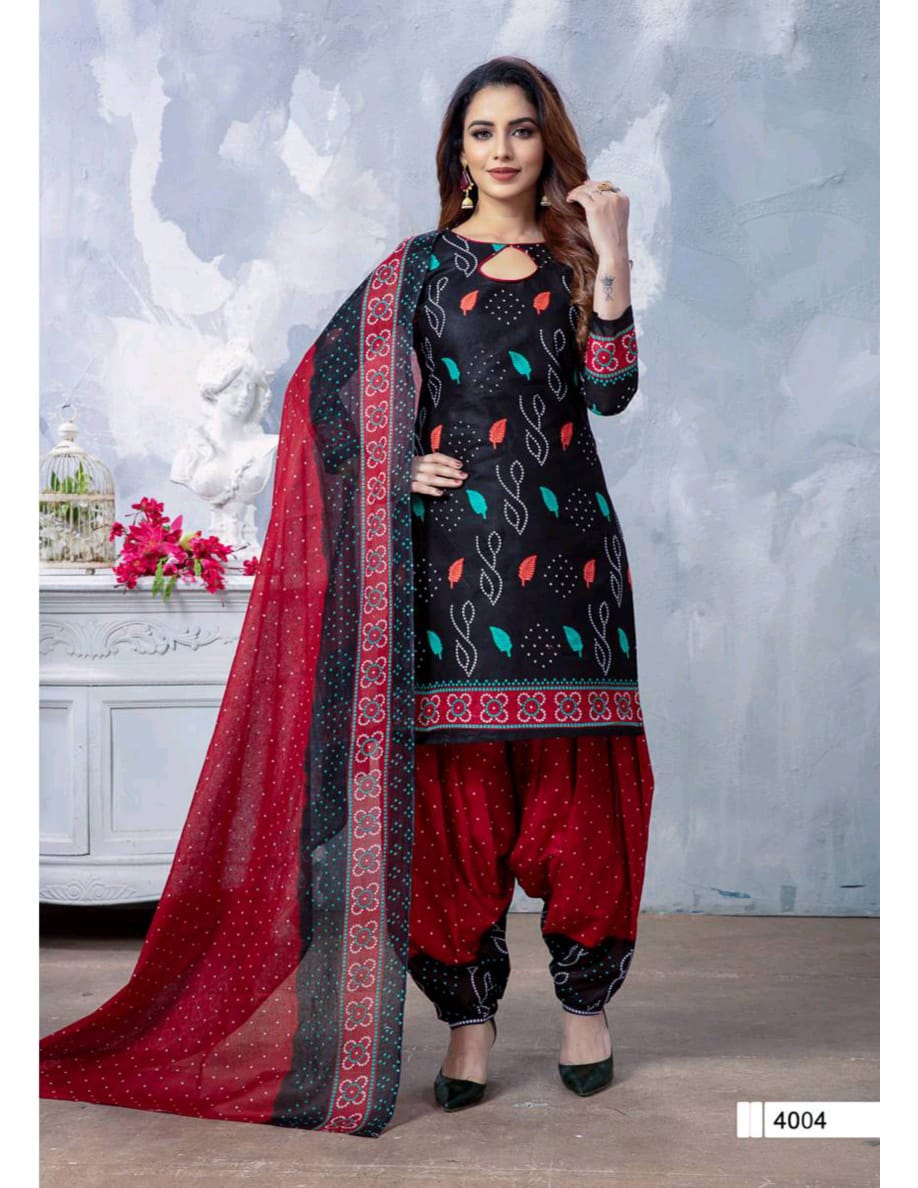 Meenaxi Chunari Special 4 Regular Wear Cotton Printed  Bandhani Dress Material
